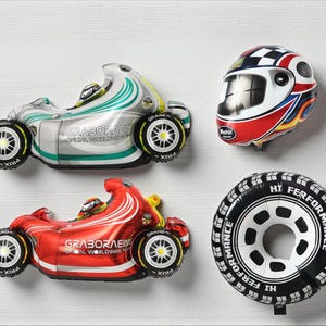 Racing Car Balloon Set: F1 Two Fast Birthday Party Decor image 1