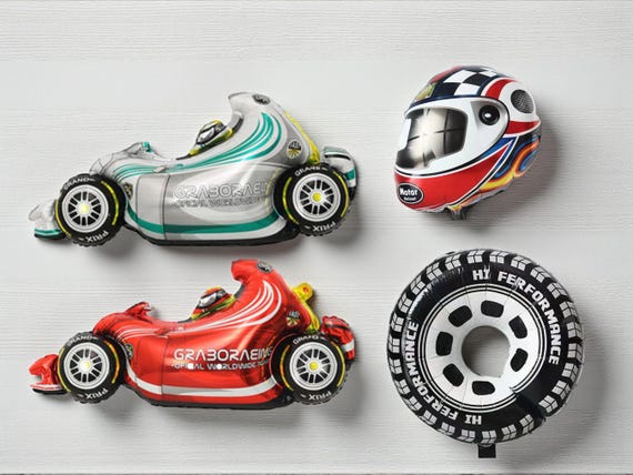 Racing Car Balloon Set: F1 Two Fast Birthday Party Decor