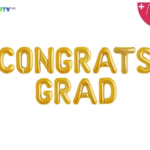 Congrats Grad Balloons Banner Graduation Party Decor | Degree Grad Party | Graduation Banner Sign | Graduation School Party Decorations