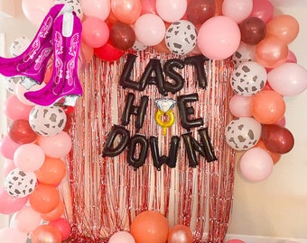 Last Hoe down Balloon Banner with Ring balloon | Cowgirl Bachelorette Banner | Last Ride Bachelorette | Bachelorette Party Decorations