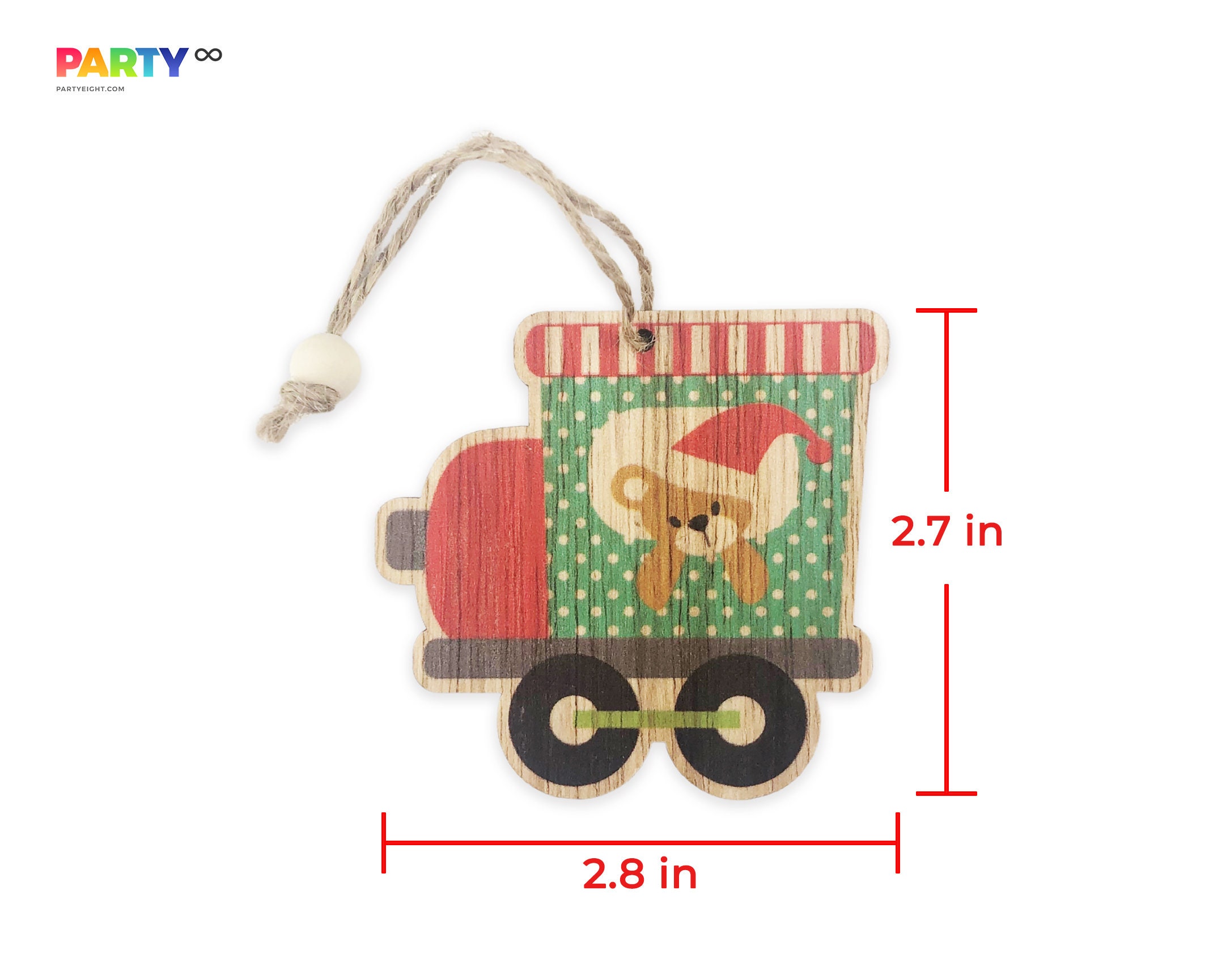 クリスマス木製ヴィンテージオーナメント：天使、クマ、レトロカー（6