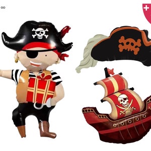 Giant Pirate Ship Foil Balloon | Jumbo Pirate Balloon | Pirate Birthday Party | Boys Birthday Party Decorations Party Supplies