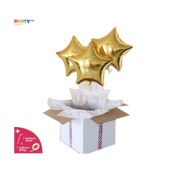 Gold Star balloon Bouquet Blue | Gold Party | Gold Birthday Party Decoration Balloon | Gold Balloons | 16th 21st 50th Birthday Il_570xn