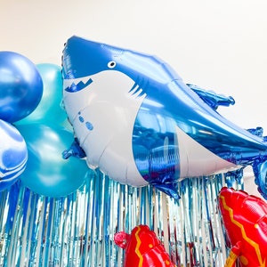 Shark Balloon | oneder the sea 1st Birthday Balloon Decorations | Under the Sea Birthday Party Balloon Sea Life Birthday Decorations