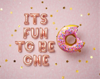 It’s Fun To Be One Balloon Set: Donut Theme Girl First Birthday Party Decor
