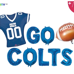 Go Colts Balloon Banner | Superbowl Party Decor | Indianapolis Colts Fans | Football Balloon | Sports Theme | NFL Party decor