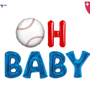 Baseball Baby Shower Balloon Banner | Baseball MLB theme Balloon Baby Shower Balloon Decorations | MLB Baseball Baby Shower