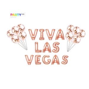 Globos Viva Las Vegas / Decoraciones para despedidas de soltera en Las Vegas / Banner con globos para decoración de despedidas de soltera en Las Vegas / Despedida de soltera en Las Vegas