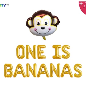 One is Bananas Banner | Monkey Theme 1st Birthday Decoration Balloon Banner | Woodland Wild Themed 1st Birthday wild party decorations