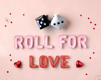 Roll For Love Dice Balloon Kit: Casino Bachelorette Bridal Shower Engagement Decorations Party Banner