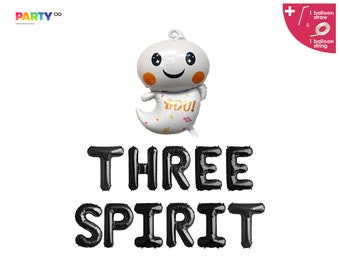 Three Spirit Banner Balloon | Three Spirit Halloween Ghost 3rd Birthday Party | Cute Boy Ghost 3rd Birthday Spooktacular Party