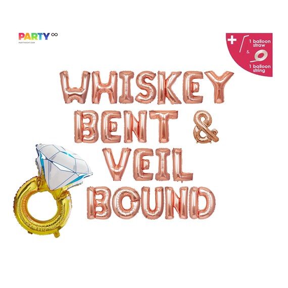 Nashville Bachelorette Party Decor Banner Whiskey Bent Veil Bound Balloon Banner Nashville