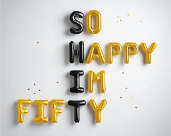 50歳になったって幸せ！バルーンバナー：50歳の誕生日パーティーのデコレーション