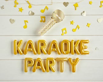 Karaoke Party Balloon Banner: 70s 80s 90s Music Theme