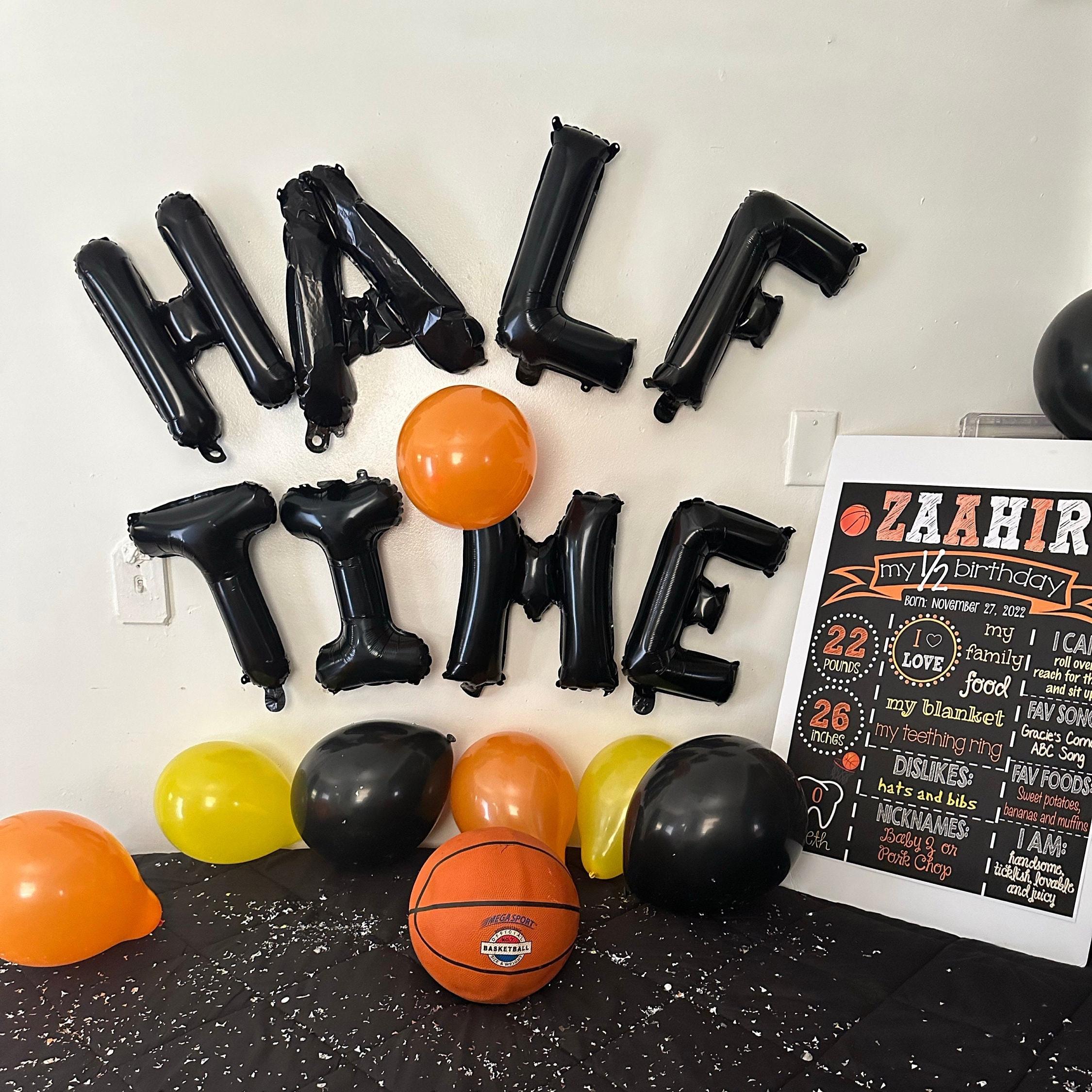 Half Time Foil Balloons - 8-Pack 16-Inch Letters, Sports Theme Birthday Decoration
