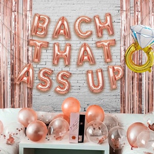 Bach That Ass Up Bachelorette Party Balloon Banner | Bachelorette Party Decorations | Bachelorette Party Favors | Ring Balloon