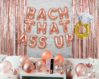 Bach That Ass Up Bachelorette Party Balloon Banner | Bachelorette Party Decorations | Bachelorette Party Favors | Ring Balloon