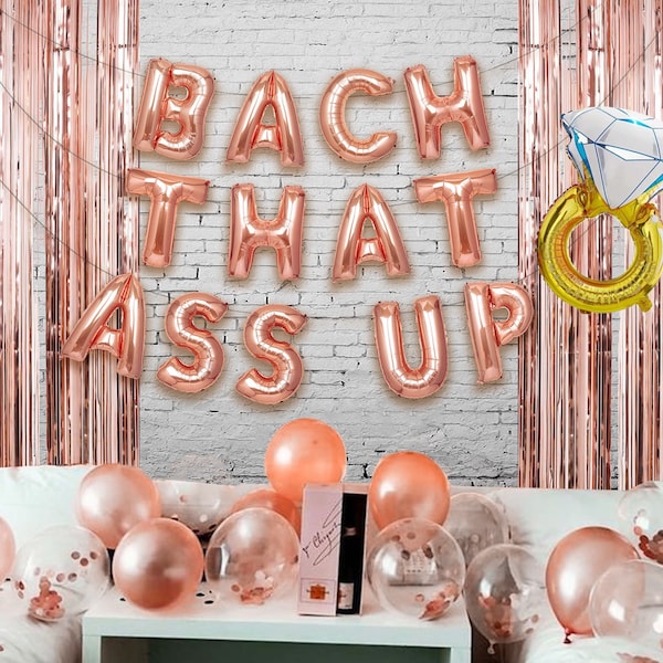 Bach That Ass Up Balloon Banner: Bachelorette Party Decor with Ring
