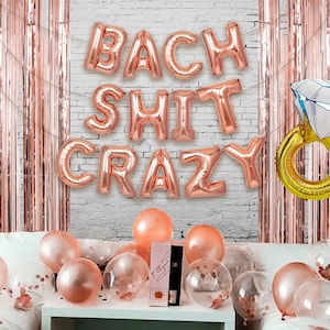 Bach Shit Crazy Bachelorette Party Decor Balloon Banner Bachelorette Party Decorations Bachelorette Party Banner/Sign image 1