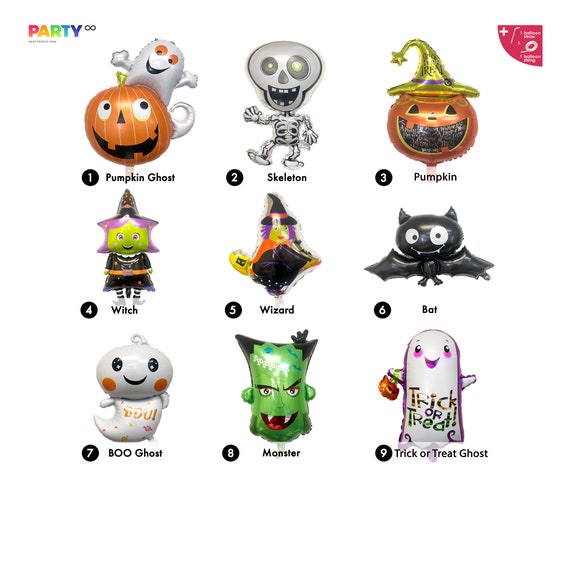 Halloween Themed Balloons Decorations | Cute Ghost Balloon | Witch Wizard Bat Boo Skeleton Pumpkin Monster Balloons|Kids Halloween Balloons Il_570xn