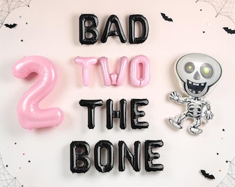 Bad Two The Bone Halloween 2nd Birthday Balloon Kit: Skeleton Party Decorations for Girls