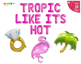 Tropic Like Its Hot Banner | Tropical Bachelorette Party | Tropical Birthday Party Palm Springs Bach Party