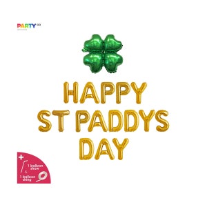 St Patricks Day Party Decorations  | Happy St Paddys Day Balloon Banner | St Paddys Day Decorations