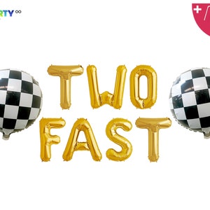 Two Fast 2nd Racing Car themed F1 theme Birthday Party Decoration Balloon Banner 2nd Two Fast Birthday Party Race Car Party Decor image 4