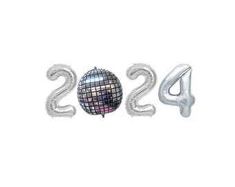 2024 Retro 90s 80s 70s Disco NYE Party Balloon Banner | New Years Balloons | New Years Eve Decorations 2024 NYE Party | Disco New Year 2024