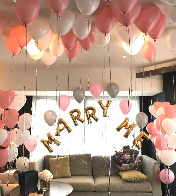 Marry Me Balloon Set in Rose Gold/ Gold/ Silver Surprise Proposal
