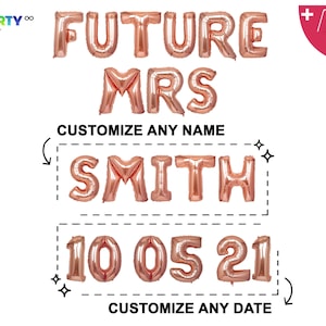 Future Mrs Custom Balloon Banner | Custom Bridal Shower Engagement Party Bachelorette Party Decorations Bridal Shower Decorations Wedding