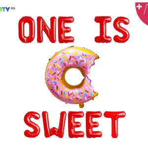 Un juego de globos gigantes en forma de donut es dulce / Decoración de donut para el primer cumpleaños / Fiesta del primer cumpleaños / Decoración para fiesta de cumpleaños de 1 año / Cumpleaños de bebé en forma de donut