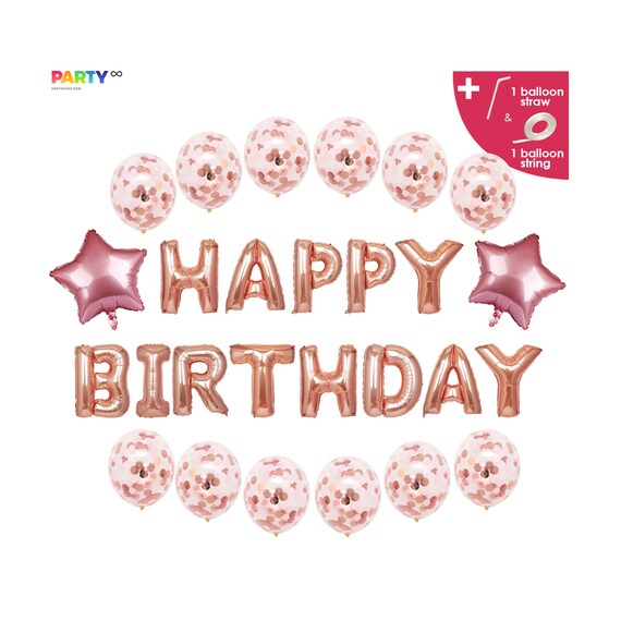 Confetti Birthday Decoration Set 16 21 25 30 Birthday Party Decorations Birthday Party Balloons Gold Silver Rose Gold By Party Eight Catch My Party