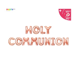 Community Event Decoration | Holy Communion Balloon Banner ｜ God Bless Balloon Banner | First Communion Decor | Christening Balloons