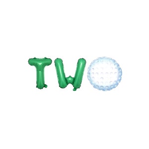 Two Balloon Banner with Golf Ball balloon  | Golf ball Themed 2nd Birthday Party Decorations | 2nd Birthday Golf ball Theme