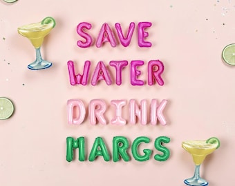 Save Water Drink Margs Balloon Kit: Margarita Bachelorette Fiesta Birthday Party Decorations Decor