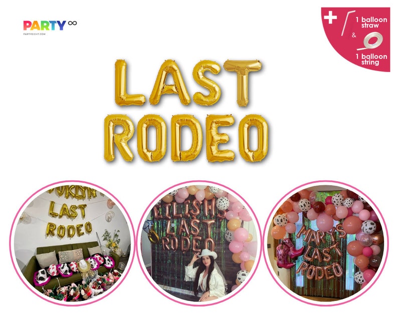 Last Rodeo Bachelorette Party Decorations Banner Nashville Last Rodeo Cowgirl Yeehaw Bridal Shower Bride to Be Gold