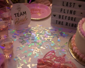 Metallic Penis Confetti Bachelorette Party Decorations Holographic Table Scatter Bridal Shower Bach Party Supplies
