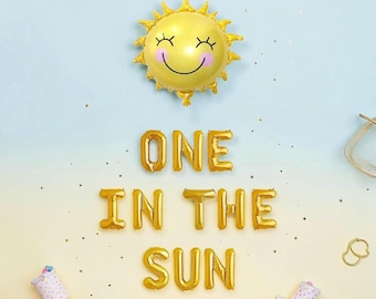 One In The Sun Balloon Banner: 1st Birthday Party First Lap Around the Sun Decorations