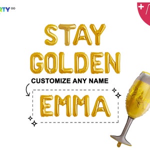 Stay Golden Custom Banner | Golden Girls Party Balloon Decoration | Custom Golden Girls Party Decoration Banner | Golden Birthday Decor
