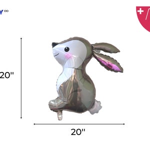 Peut inclure: Un ballon en feuille d'aluminium argent&eacute; et blanc en forme de lapin. Le ballon mesure 50,8 cm de haut et 50,8 cm de large. Il est livr&eacute; avec une paille &agrave; ballon et une ficelle.