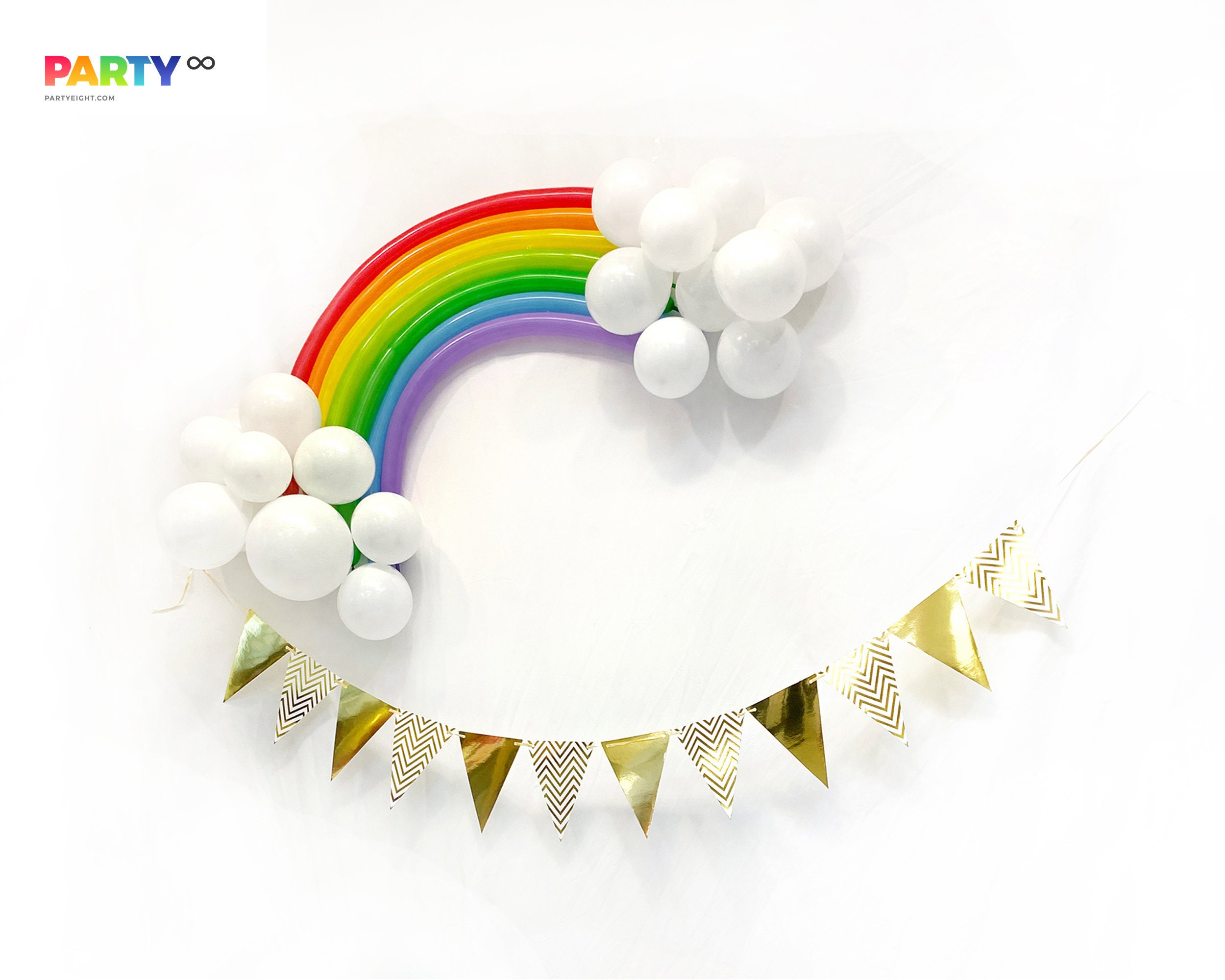 House of Party Rainbow Balloon Arch Kit -135 Pcs Colorful Pride Balloons Included for Balloon Garland, Arch, and Fiesta Decorations - Perfect for