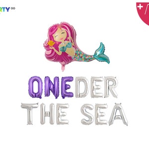 Oneder The Sea 1st Birthday Balloon |  Mermaid Party Balloon | Mermaid 1st Birthday Decorations | First Birthday Party Decor