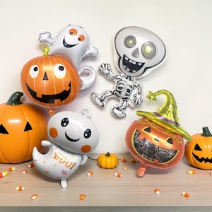 Pumpkin Ghost Skeleton Halloween Party Balloon Set: Spooky Boo Birthday Decor image 1