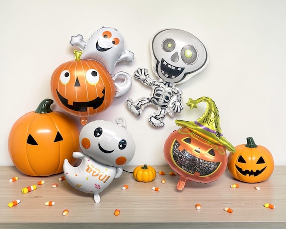 Pumpkin Ghost Skeleton Halloween Party Balloon Set: Spooky Boo Birthday  Decor