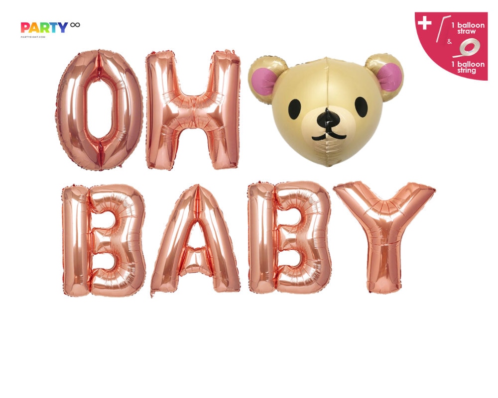 Oh Baby Bear Themed Baby Shower Balloon Teddy Bear We Can Bearly wait baby shower bear themed party decor balloons