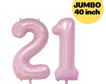 Pink 21 Jumbo balloon for 21ST Birthday or Anniversary | Giant 21 balloons | Number 21 Balloon Decorations | 21ST Birthday Party