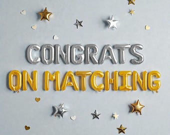 Congrats On Matching Balloon Banner: Med School Match Day Decor