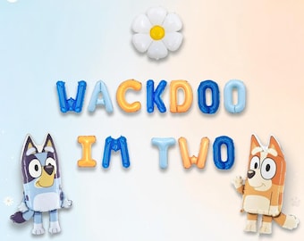 Wackadoo I'm Two Bluey Birthday Balloon Kit:  Kids Bluey Party Decorations