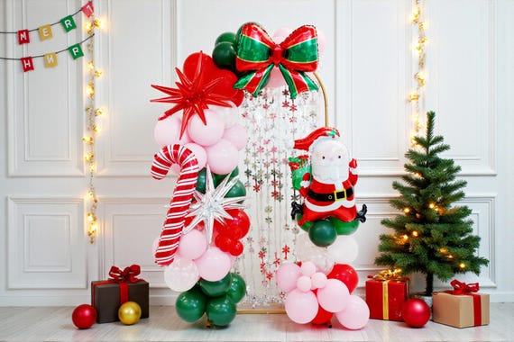 Christmas Balloon Mix - Santa, Grinch, Reindeer & Snowman - UK Made Party Decorations